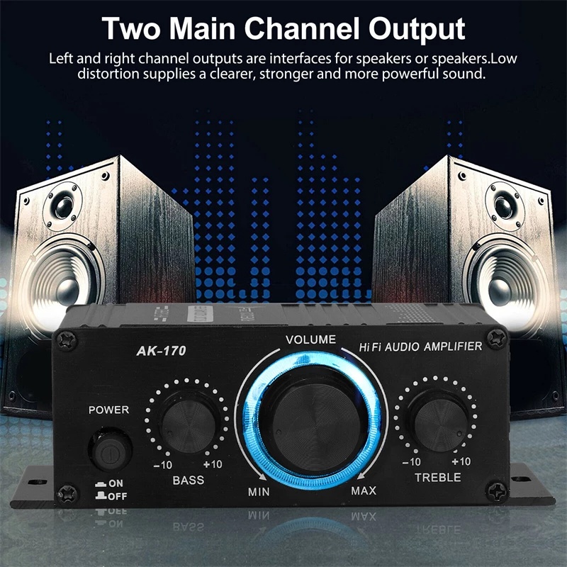 AK170 amply mini 12v âm ly mini mạch khuếch đại âm thanh bộ khuyếch đại âm thanh 400W Hi-Fi