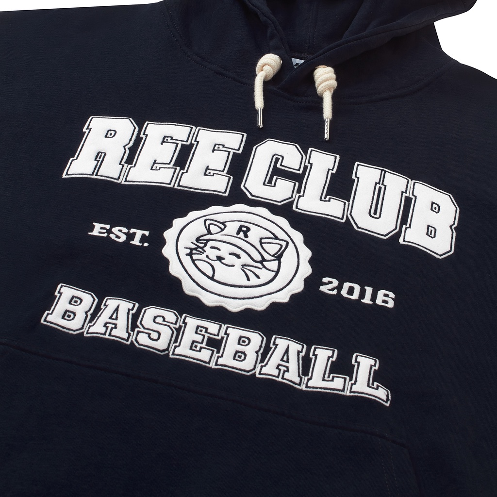 LOCAL BRAND REE - ÁO HOODIE BASEBALL THÊU DA LỘN MÀU NAVY