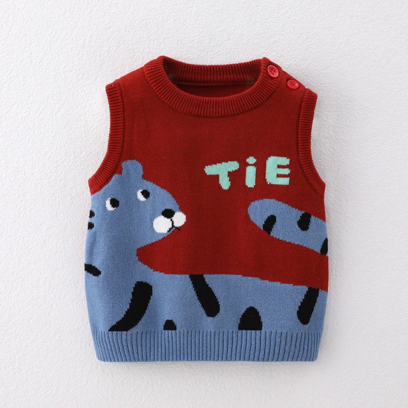 Áo Gile Len Cao Cấp Cho Bé Từ 1-5 Tuổi , Áo Khoác Gile Trẻ Em, Chất Cotton Len Dày-Mềm-Ấm