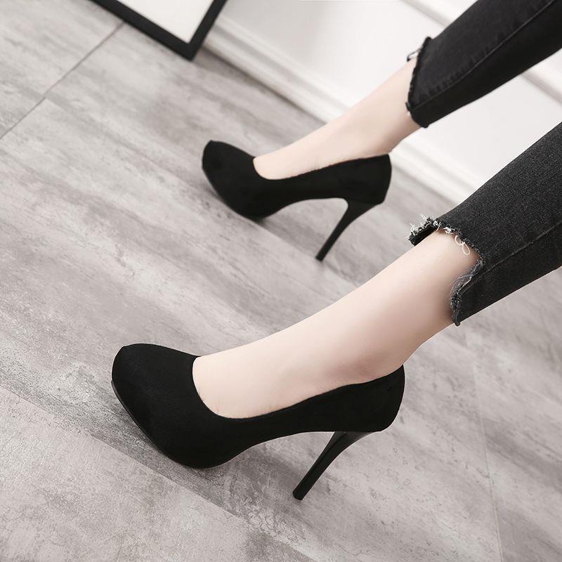Giày Cao Gót 14cm 2021 Mũi Tròn Chống Thấm Nước Quyến Rũ