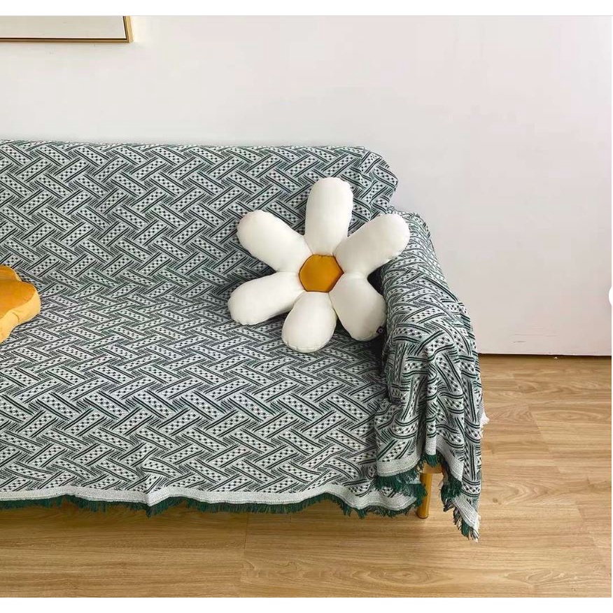 H4_Phủ sofa/Thảm trải sofa/thảm trải sàn vải Sợi Cotton & Lanh Morandi