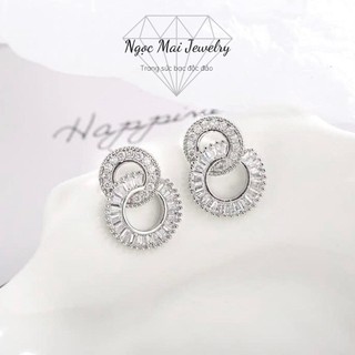 Bông tai số 8 Ngọc Mai Jewelry sang xịn lấp lánh