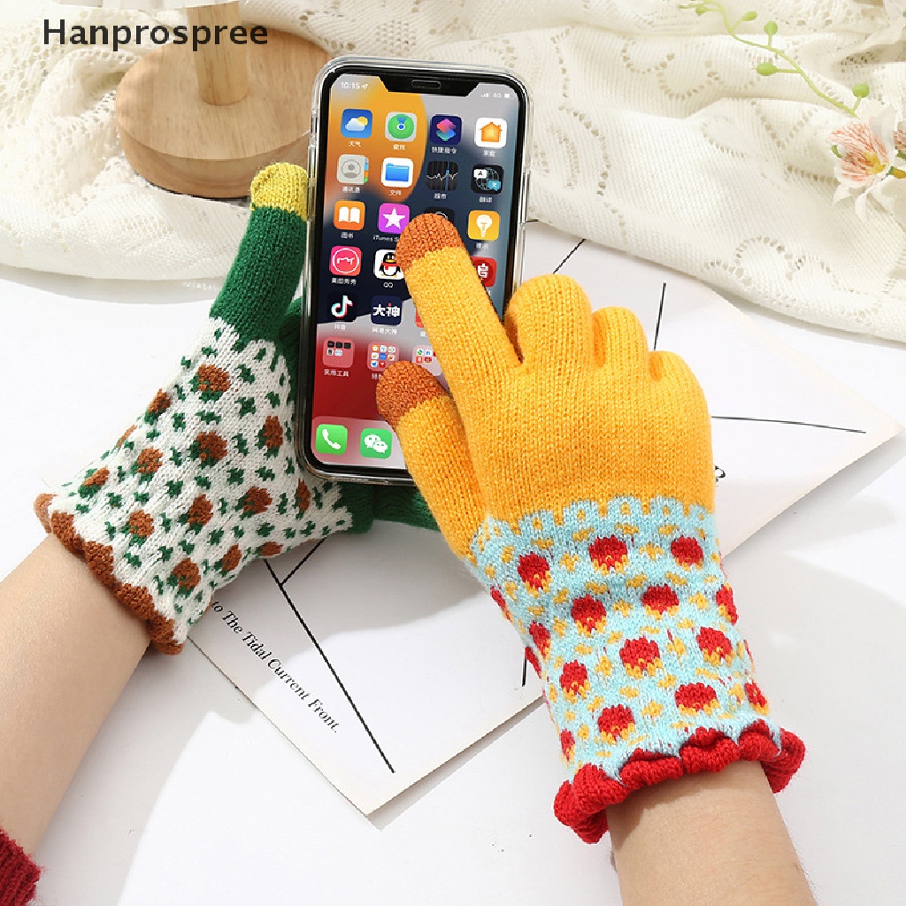 Hanprospree > Găng Tay Len Cashmere Dệt Kim Thời Trang Mùa Đông Cho Nữ