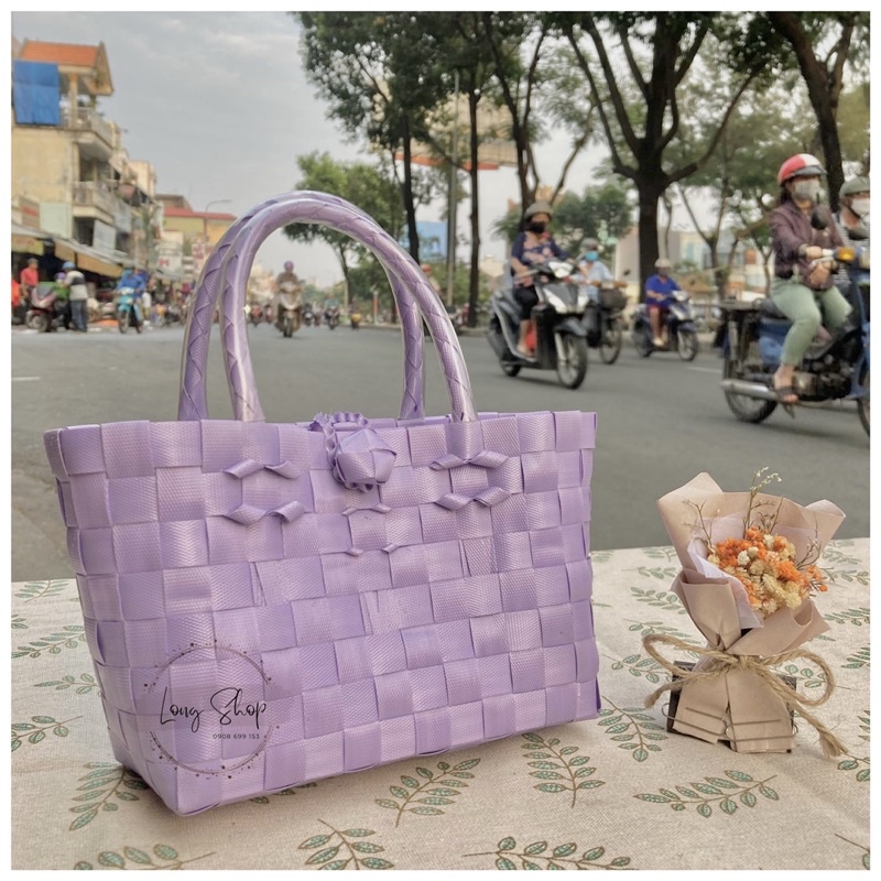 Túi xách đan tay - Size 5 em bé - Làn nhựa