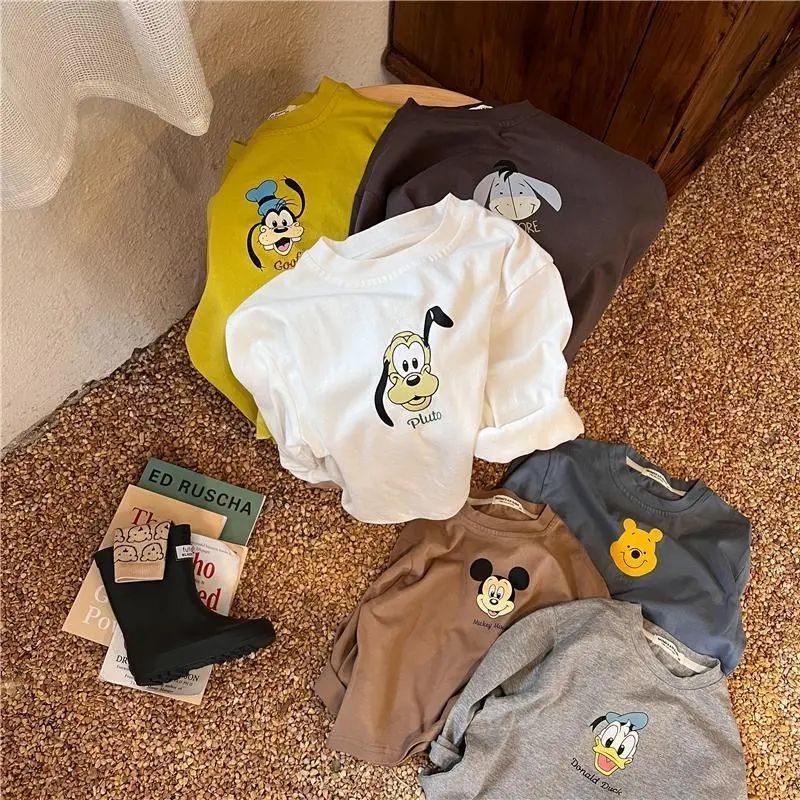 Áo Thun Cotton Tay Dài Dáng Rộng Mẫu Mới 2022 Thời Trang Xuân Thu Cho Bé