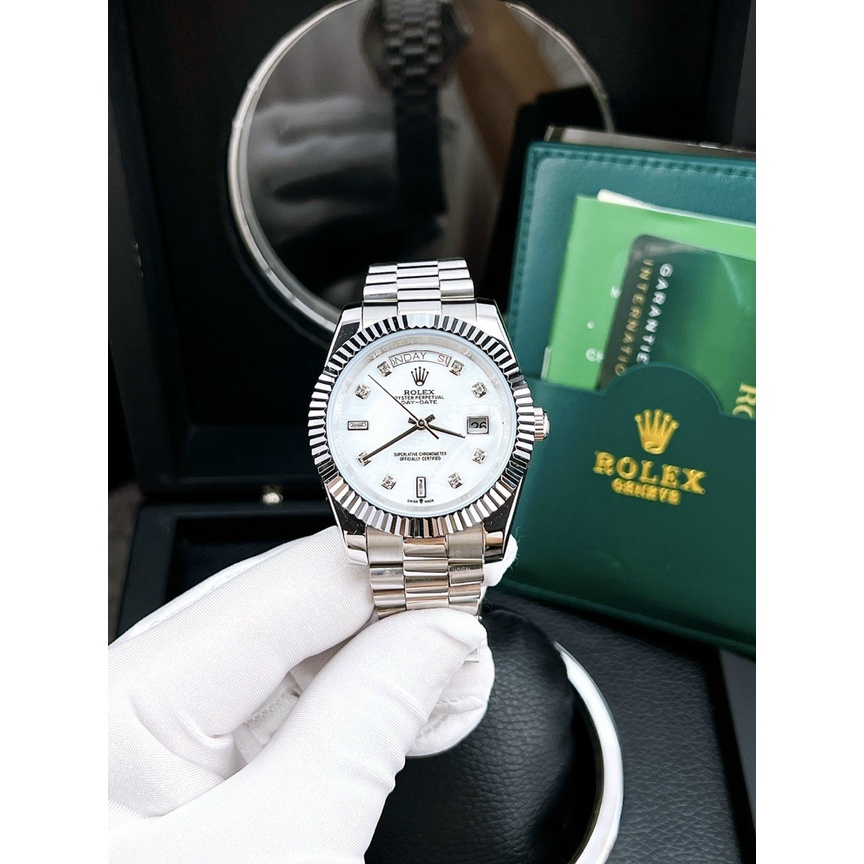 Đồng hồ đeo tay nam, đồng hồ nam ROLEX máy cơ Automatic dây thép không gỉ, size nam 41mm, máy Nhật chính hãng, full box