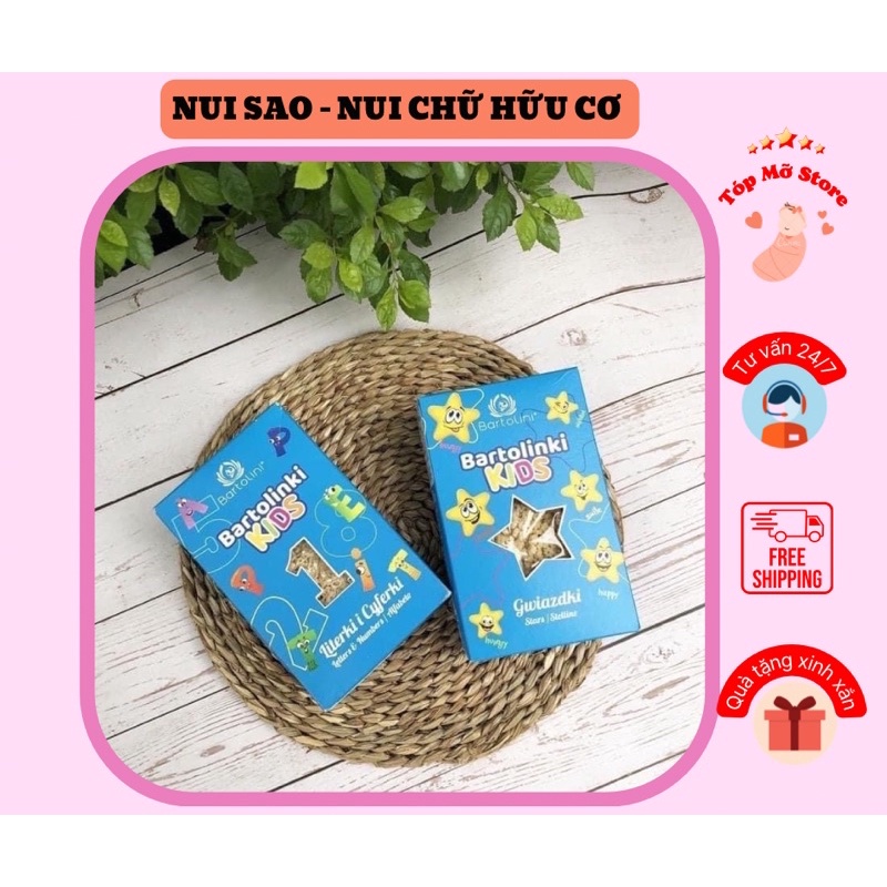 Nui Sao - Nui chữ số Hữu Cơ Bartolinki Cho Bé Ăn Dặm 250g