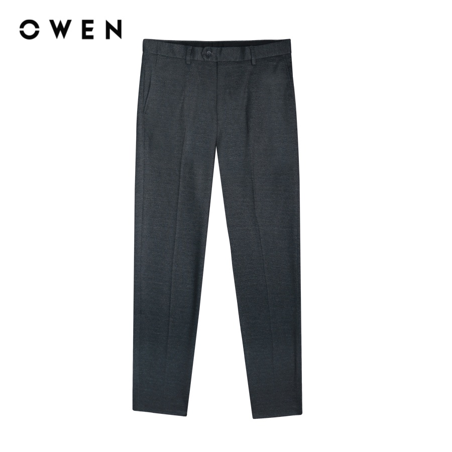 OWEN - Quần tây Slim Fit Ghi Knit - QS220683