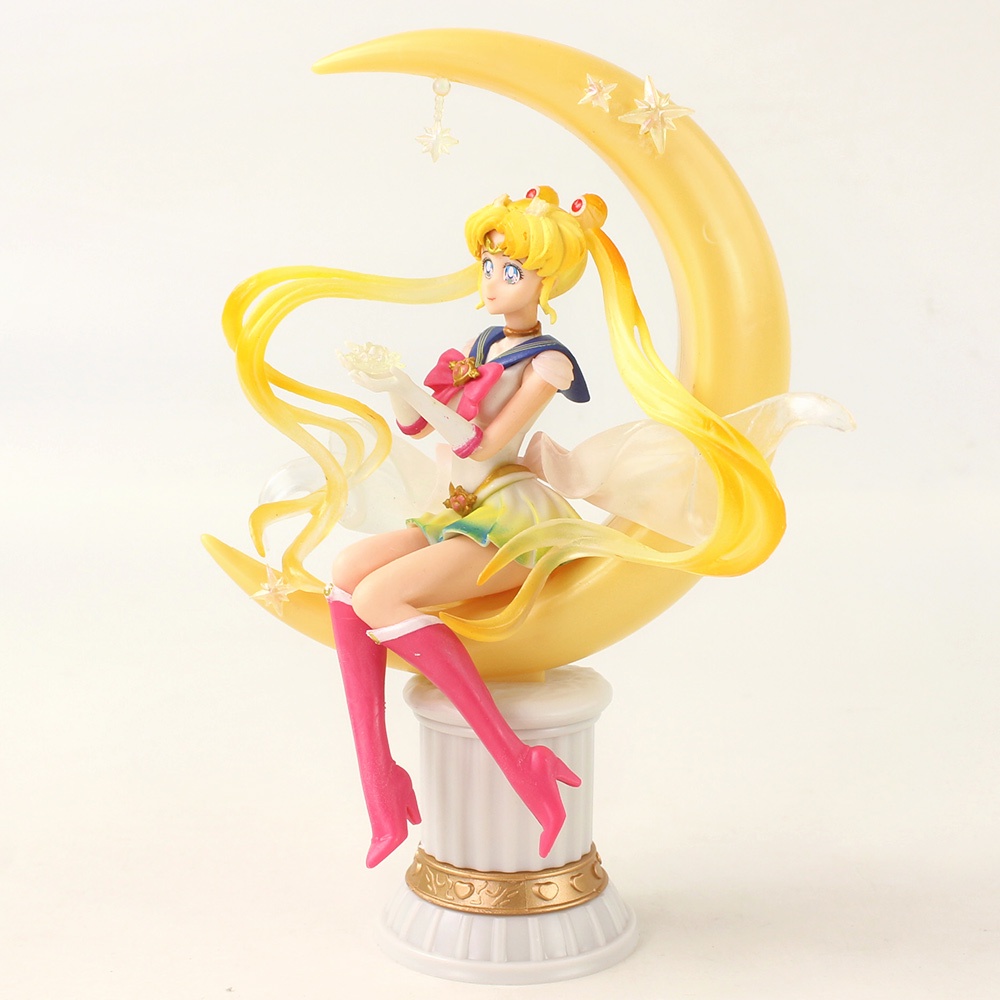 Mô Hình Đồ Chơi Nhân Vật Hoạt Hình Thủy Thủ Mặt Trăng 20cm Tsukino Usagi Luna Ngồi Trang Trí Bánh Kem
