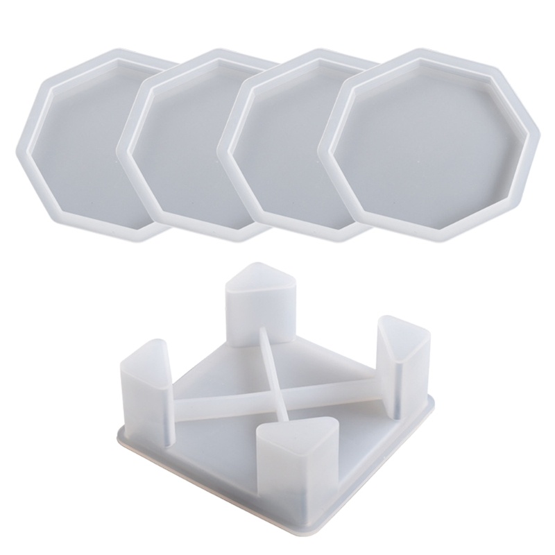 Khuôn Silicone Làm Đế Lót Ly Bằng Resin Hình Vuông Diy