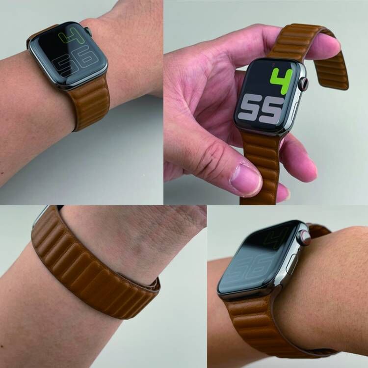 Dây Da MàU Trơn KhóA Từ TíNh Cho ĐồNg Hồ Apple 8 Ultra 7 41 45mm 6 SE 41 49 44 40 38 42mm Correa iWatch 8 7 5 4 3 2