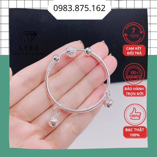 Vòng tay vòng chân bạc ta nguyên chất cho bé, kiềng tay lắc tay bạc ta bé trai bé gái điều chỉnh được độ rộng chật