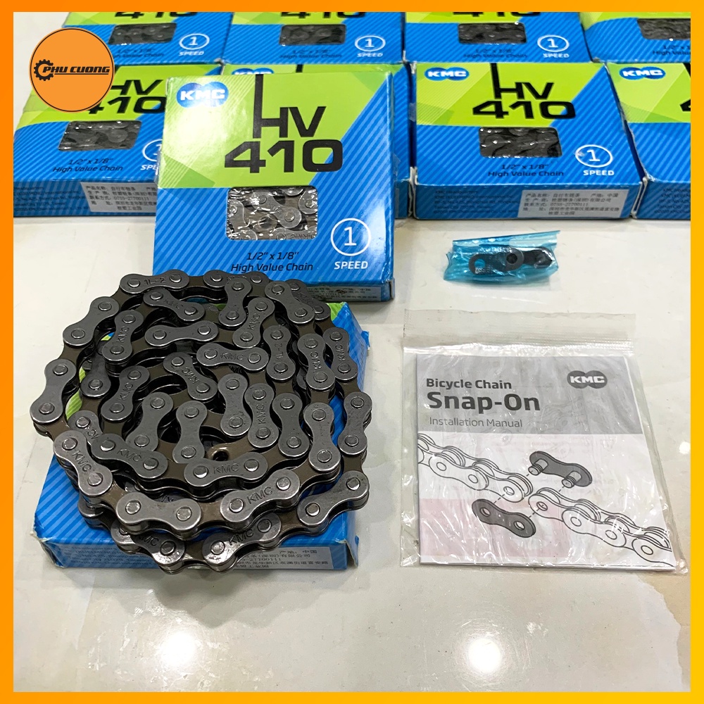 Sên Xe Đạp KMC HV410 Cho Líp Đơn ( 1 Speed - Single Speed ), 112L - 1/2&quot; x 1/8&quot; [ Bao Gồm Khóa Sên ]