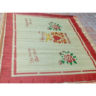 Chiếu cói in hoa rẻ chải ăn cơm kt 1m6x2m