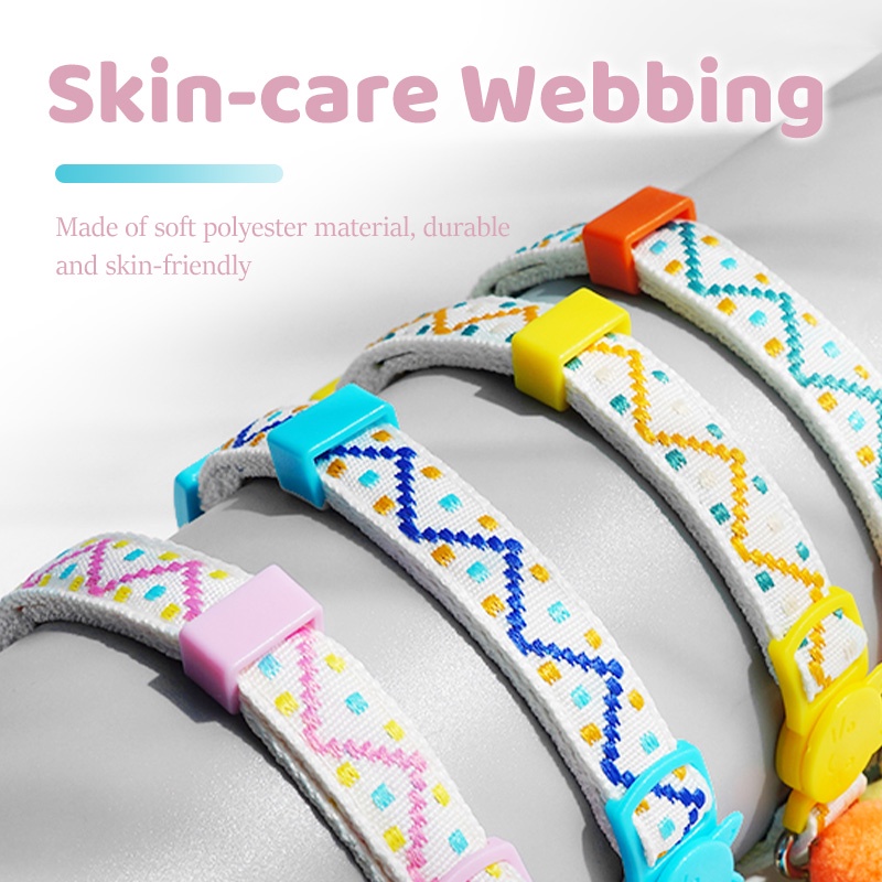 HamshMoc Vòng Cổ Nhẹ Mềm Mại Thoải Mái Bền Bỉ Có Chuông Và Bóng Lông Cho Thú Cưng