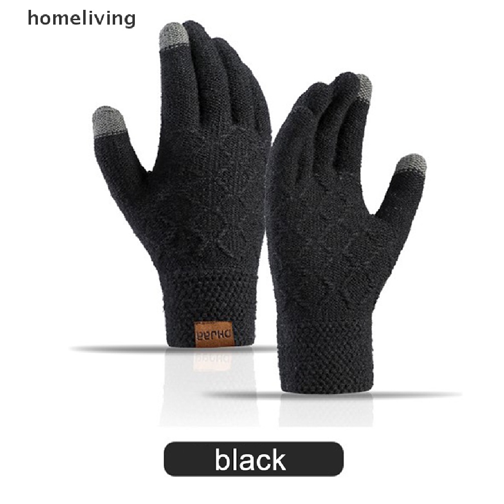 1 Đôi Găng Tay Dệt Kim Dày Dặn Giữ Ấm Mùa Đông Có Thể Sử Dụng Màn Hình Điện Thoại