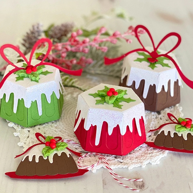 Khuôn Cắt Giấy Kim Loại Hình Hộp Bánh Xinh Xắn