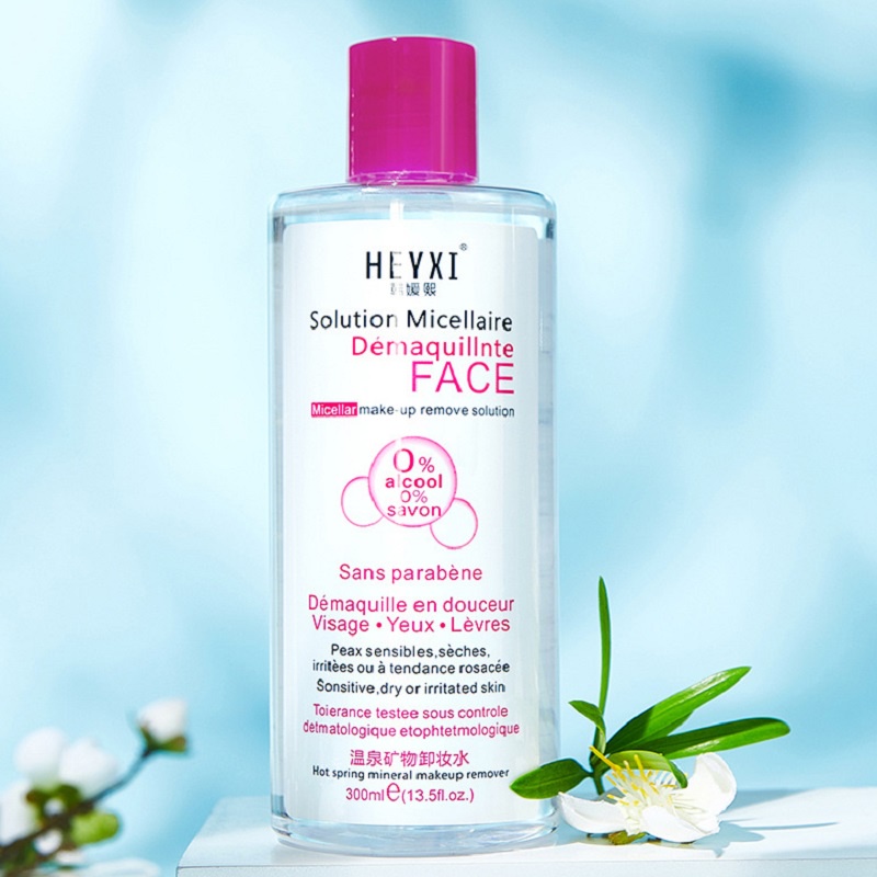 (Mẫu mới) Nước tẩy trang Heyxi Hotspring Mineral Makeup Remover 300ml làm sạch sâu dưỡng ẩm