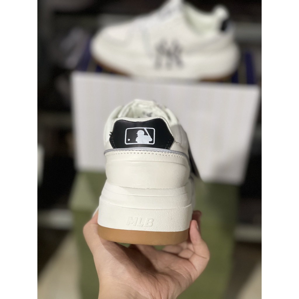 HoPi | Giày Sneaker MLB Chunky Liner, Màu nâu Tăng Chiều Cao 5cm, MLB NY, Full Box Bill