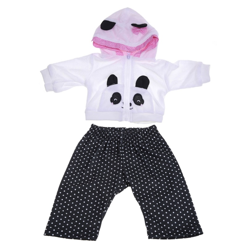 Set Đồ 4 Món Hình Gấu Trúc Kích Thước 17-18 inch Cho Búp Bê