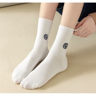[ TẤT ĐẸP] Tất vớ cổ cao họa tiết thú basic màu trắng
