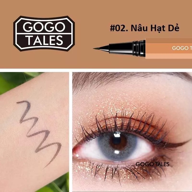 Bút kẻ mắt GOGO TALES Slender beckoning eyeliner 0.6ml siêu mảnh dạng lỏng lâu trôi