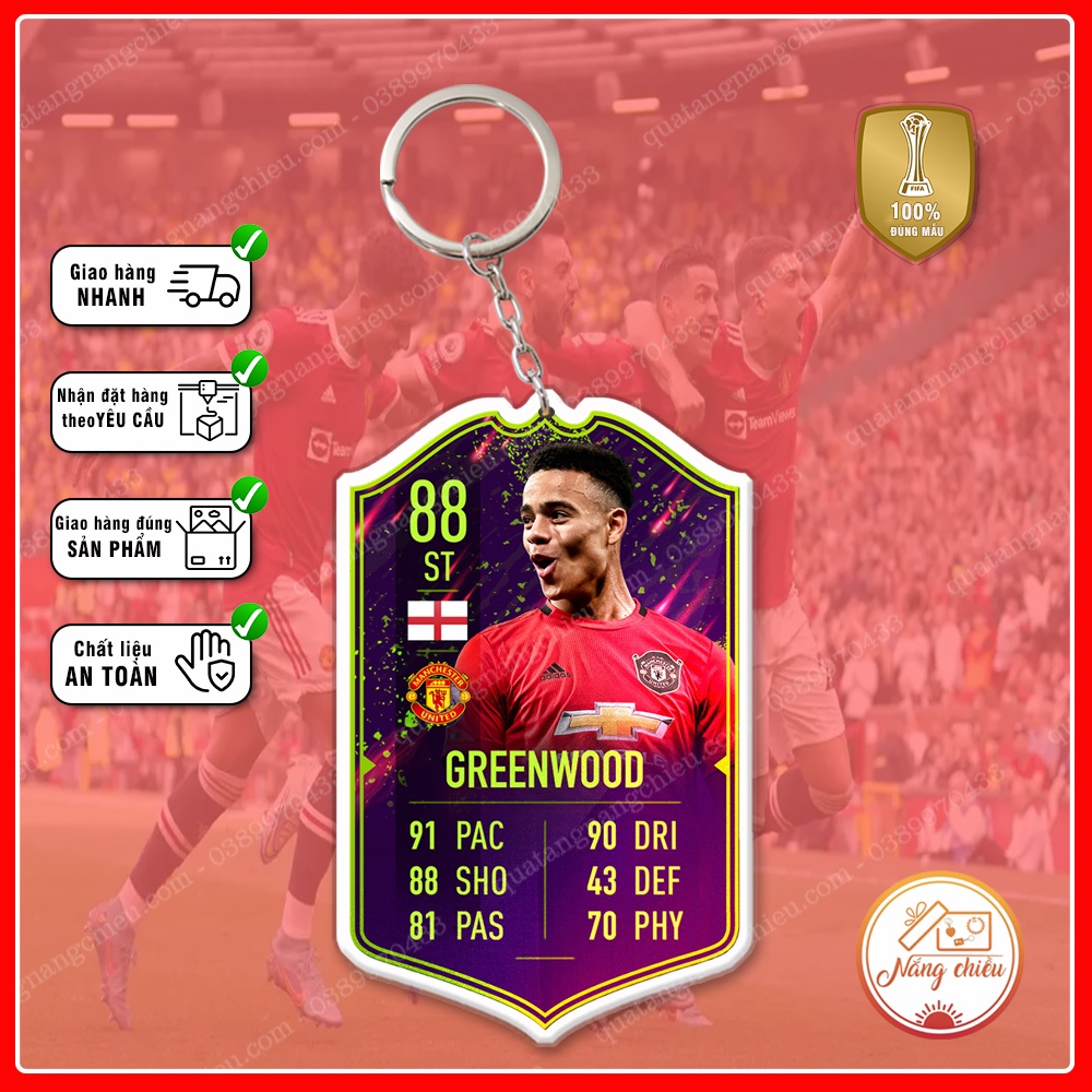 ⚽ Móc khóa bóng đá CLB MU⚽ Thẻ cầu thủ bóng đá