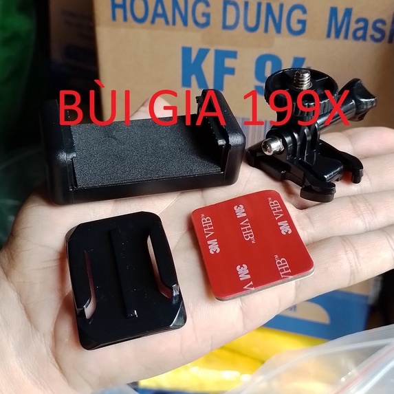 Kẹp điện thoại dán xe máy + keo 3M + đế xoay 360 độ chắc chắn dễ dàng tháo lắp thay thế từng bộ phận