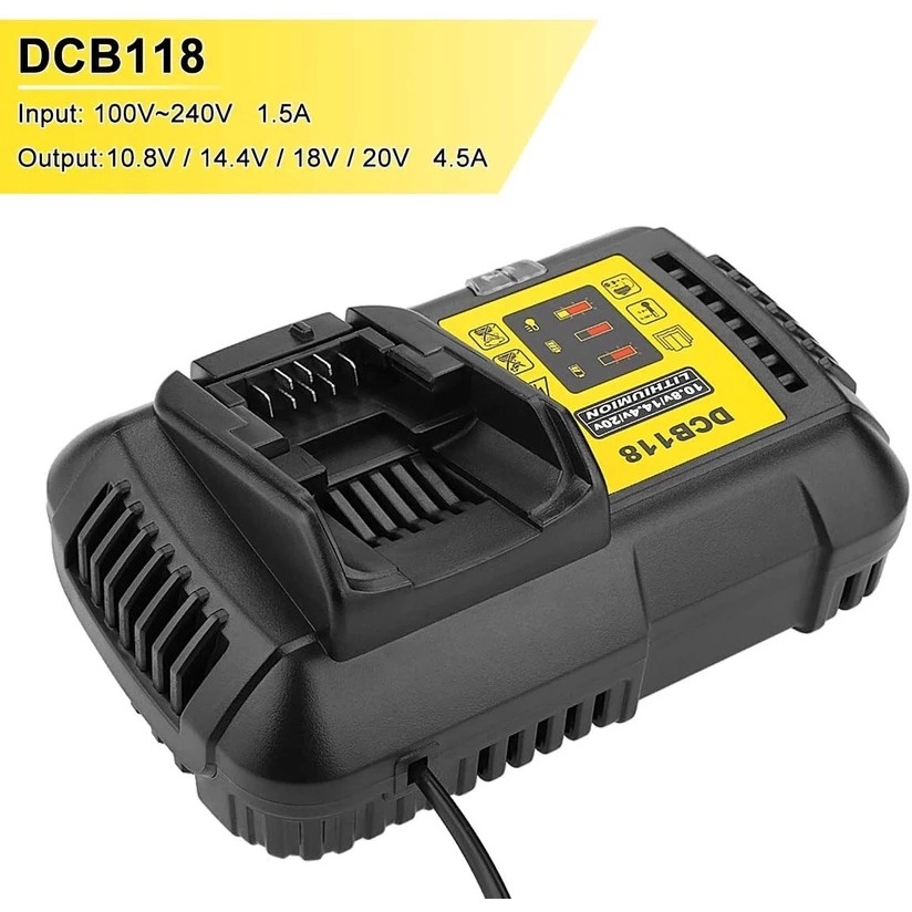 Bộ sạc pin DCB118 DCB112 cho pin lithium Dewalt 10.8V 12V 14.4V 18V 20V