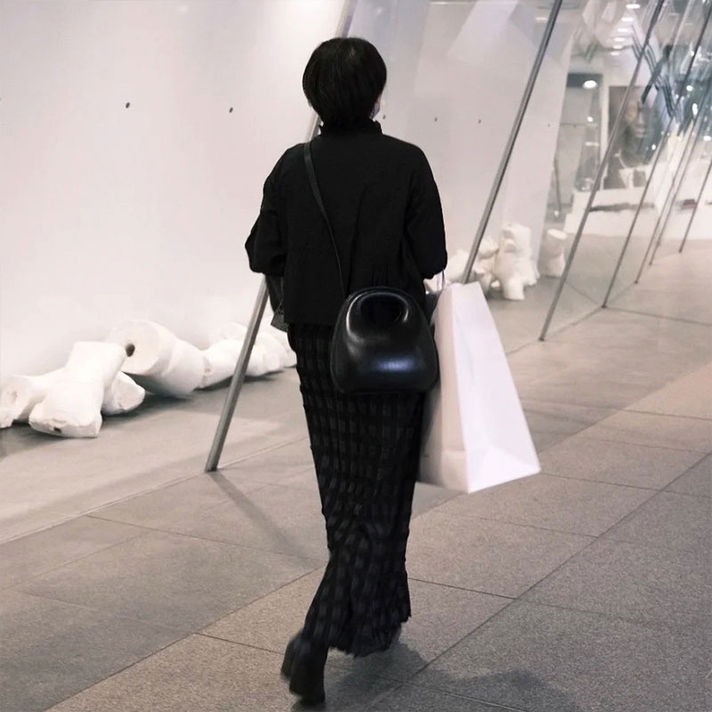 MISCHA Túi Đeo Chéo Da PU Hình Tròn Nhỏ Màu Trơn Dễ Phối Đồ Hợp Thời Trang