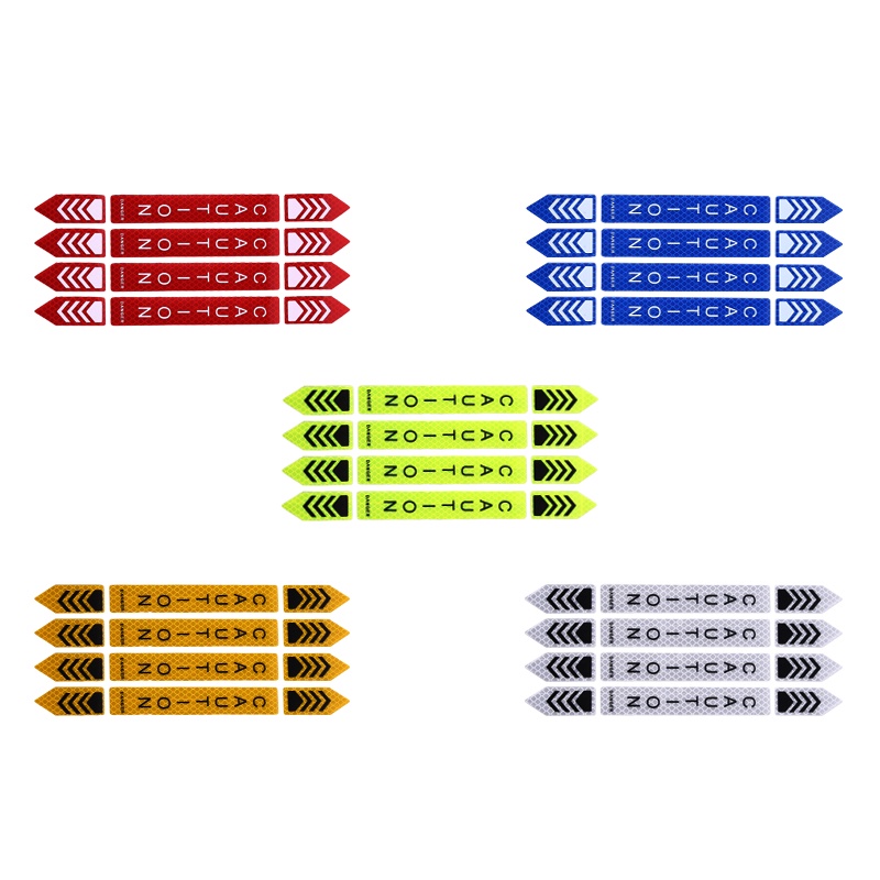 Bộ 4 Miếng Dán Phản Quang Cảnh Báo An Toàn Chống Va Chạm Cho Cửa Xe Hơi