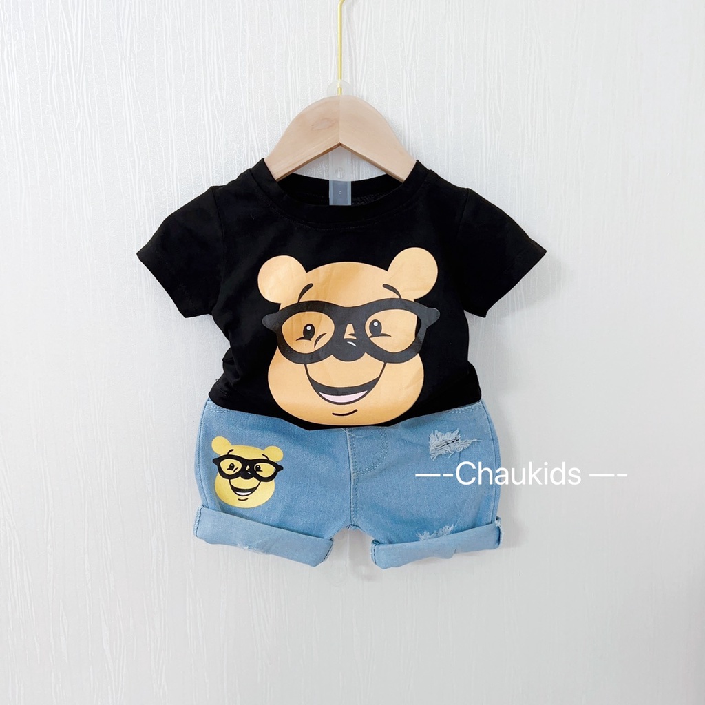 SALE BỘ ÁO COTTON QUẦN JEAN BÉ TRAI SIZE 8-18KG(GK)