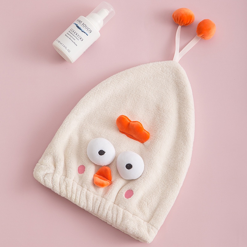 PunkyRabbit Khăn Sấy Tóc Nhanh Khô Mềm Mại Thấm Hút Hoạt Hình Dễ Thương Nhung San Hô Microfiber Nón Tắm Spa