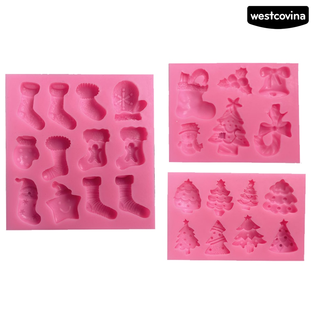 [WEST]⚘Khuôn Silicone Làm Bánh Không BPA Linh Hoạt Có Thể Tái Sử Dụng Trang Trí Giáng Sinh