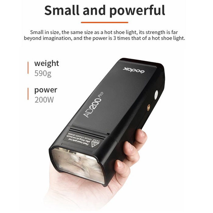 Đèn Flash Godox AD200 Pro - Công Suất 200W - Hỗ Trợ TTL - HSS - Đồng Bộ 1/8000s HL Studio
