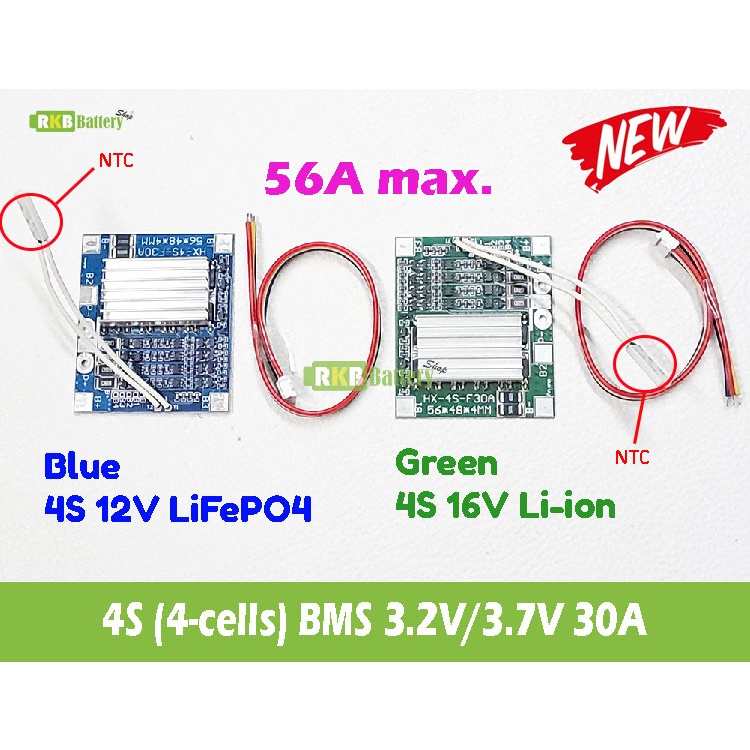 4s 12v (LiFePO4) / 16V (Li-ion) 30-56A cho pin lithium photphat LiFePO4 li-ion BMS