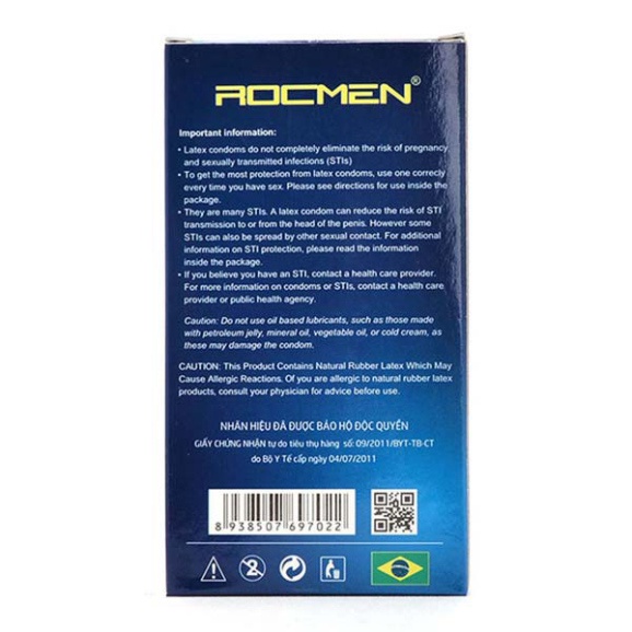 Bao cao su Rocmen Xanh Bạc hà kéo dài thời gian quan hệ
