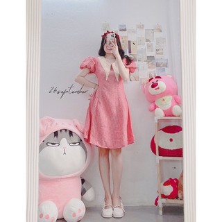Đầm dạ tết phối cổ lá nhọn siêu xinh ( ảnh thật + video )
