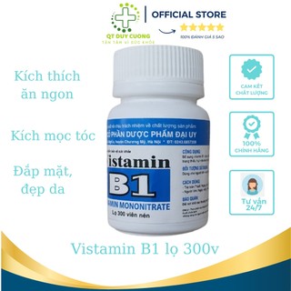 Vitamin B1 lọ 300 viên Đại Uy giúp mọc tóc, đắp mặt nạ, làm đep da, giúp ăn ngon miệng