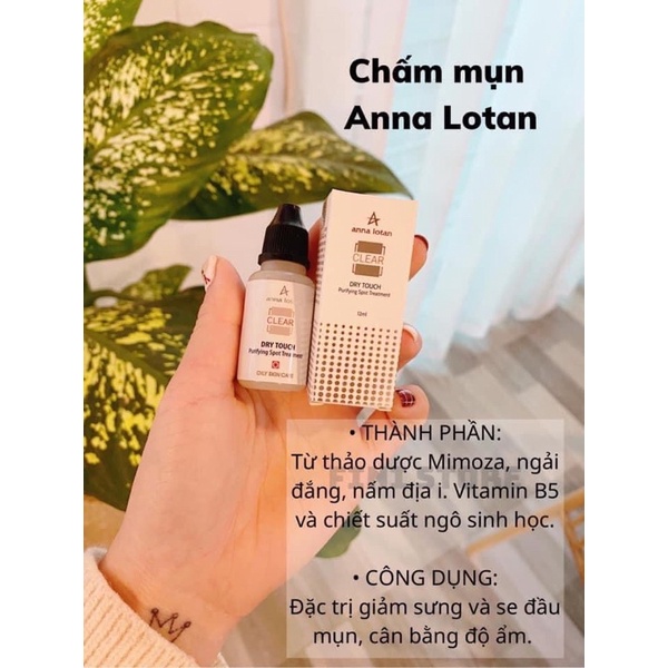 Giảm sưng và se đầu mụn viêm, mụn trứng cá ngay tức thì -  Annalotan Clear Dry Touch Công nghệ Isarel