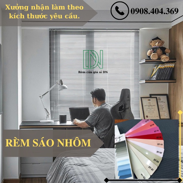 Rèm sáo nhôm,rèm sáo ngang cao cấp đẹp sang trọng lấy sáng linh hoạt,nhận làm theo mọi kích thước yêu cầu.