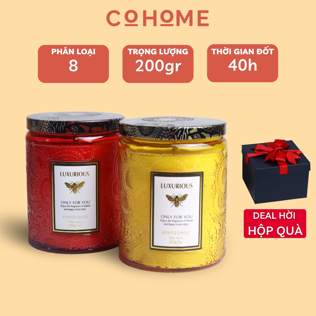 Nến thơm phòng tinh dầu không khói cao cấp tạo hương thơm thư giãn khử mùi trang trí