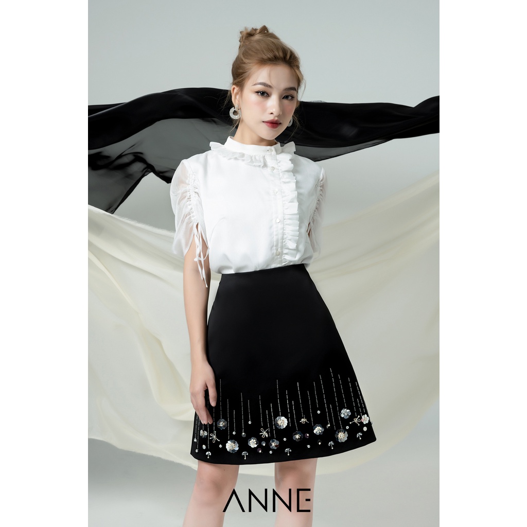 Áo bèo cổ lệch tiểu thư nhẹ nhàng sang trọng- ANNE Design - AN-AK009