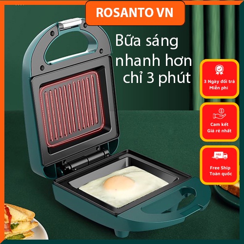 Máy nướng bánh mì sandwich giúp cho bữa sáng của gia đình chỉ từ 3 phút-Bếp nướng mini đa năng thiết kế đơn giản gọn nhẹ