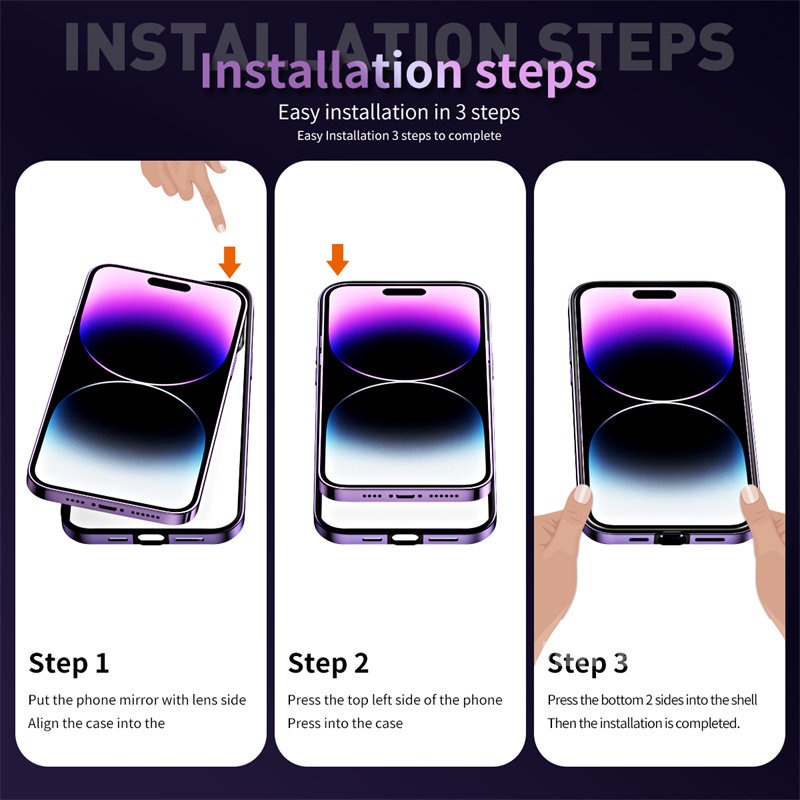 Ốp Điện Thoại Mặt Kính Viền Kim Loại Sang Trọng Chống Rơi Cho IPhone 14 12 13 Pro Max 14 Plus