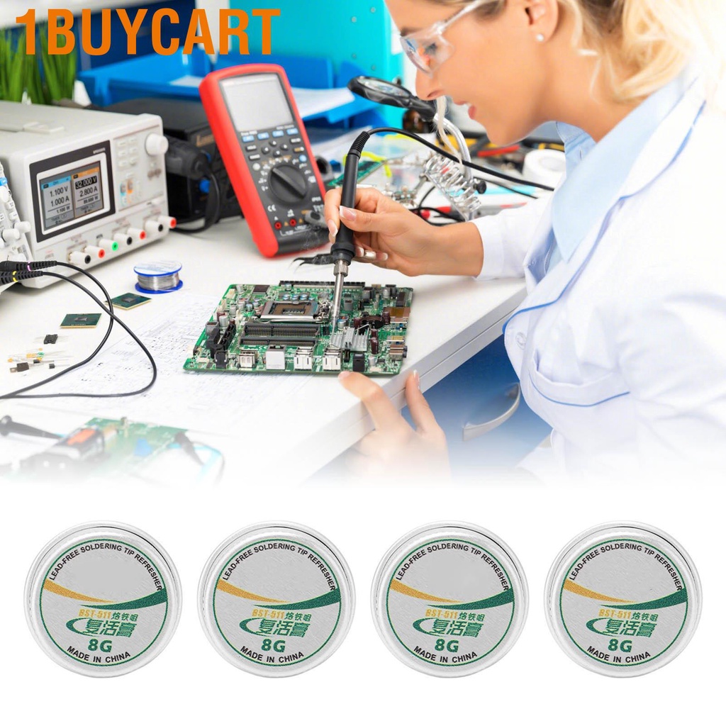 1buycart 4Pcs Soldering Tip Refresher Clean Paste Tin Powder Resurrection for Oxide Solder Iron Head