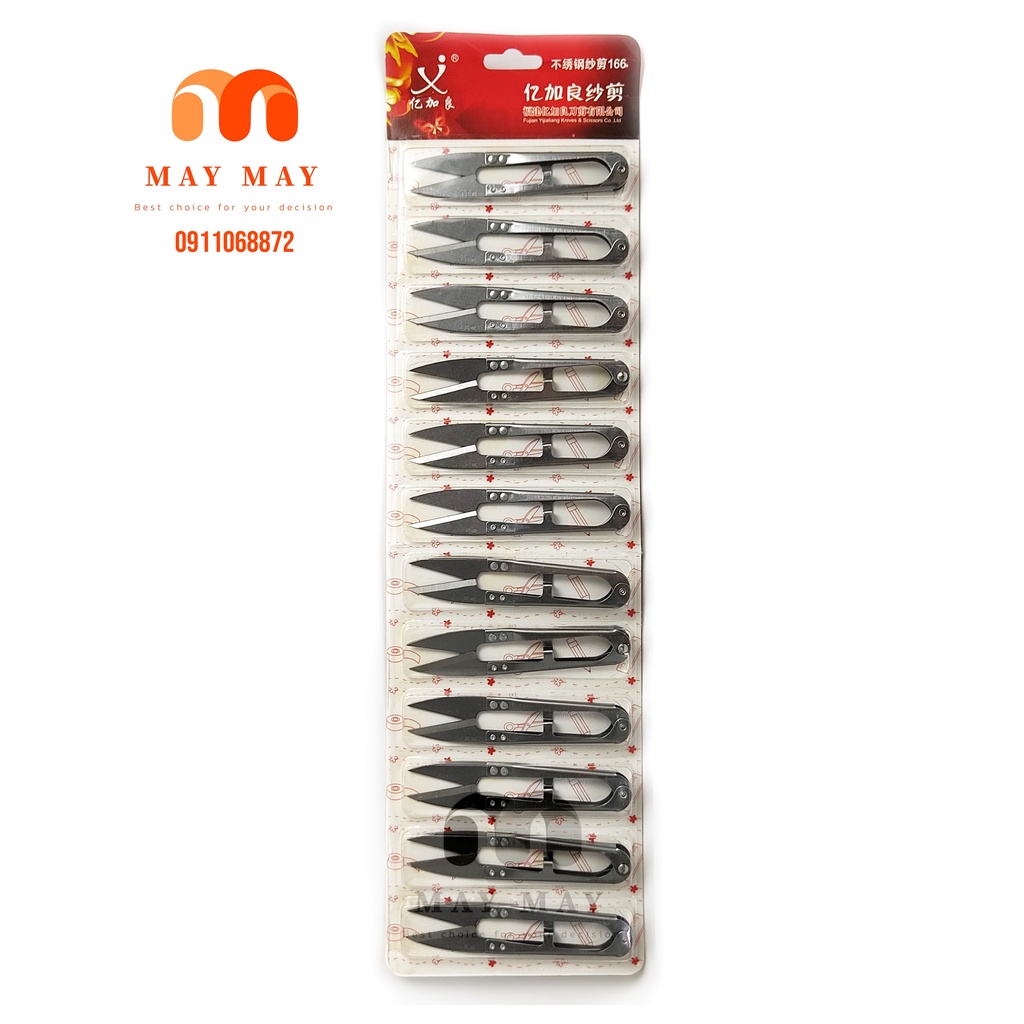 Kéo bấm cắt chỉ inox xịn hãng PIN hàng chất lượng cao không gỉ combo 12 cây