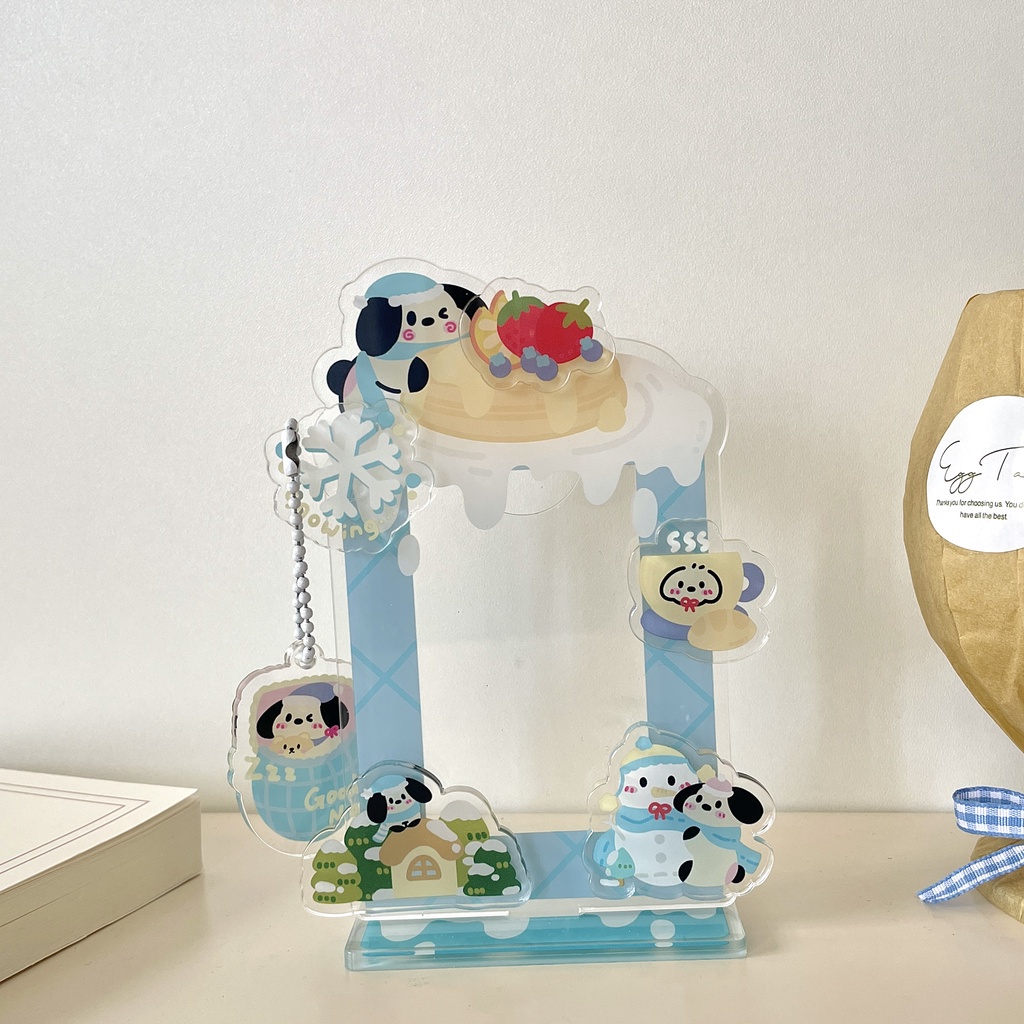 Giá Đỡ Trưng Bày Thẻ Ảnh 3 Inch Bằng Acrylic Hình Chú Cún Dễ Thương Dùng Trang Trí Bàn Làm Việc