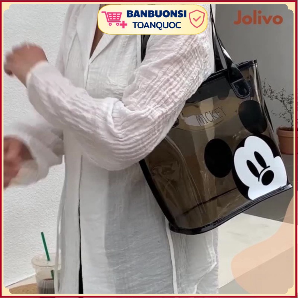 Túi Xách Nữ Bản To Đeo Vai Xách Tay Hình Mickey Hàng Quảng Châu Cao Cấp🍒𝐁𝐀𝐍𝐁𝐔𝐎𝐍𝐒𝐈𝐓𝐎𝐀𝐍𝐐𝐔𝐎𝐂🍒 Túi Xách Nữ Công Sở Trong Suố