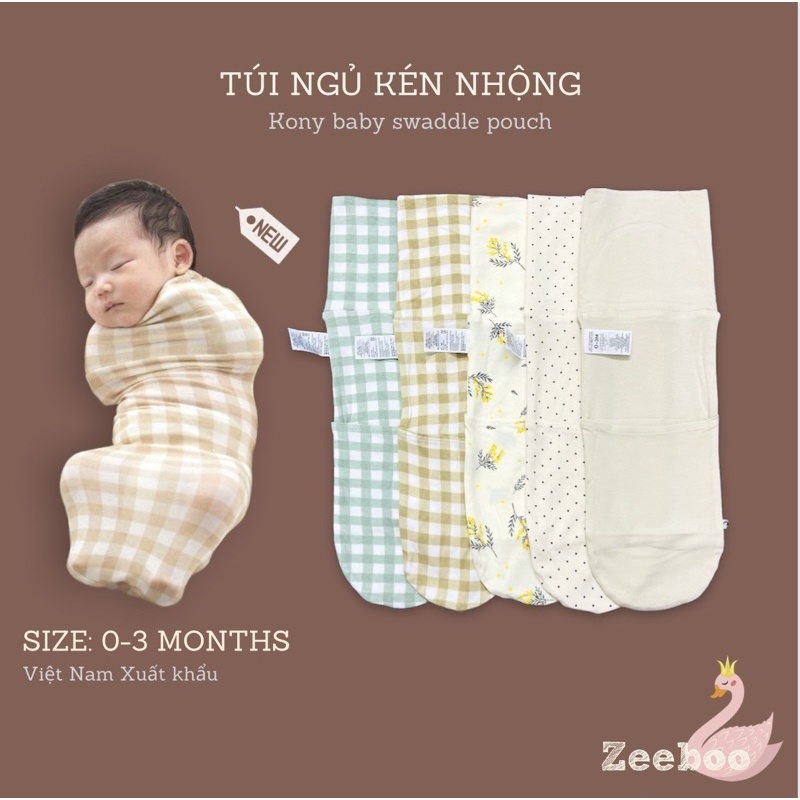 Túi ngủ kén nhộng mỏng nhẹ cho bé, hàng xuất khẩu hàn thương hiệu Kony ,Chất liệu cotton co dãn cực tốt, chính hãng